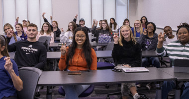 TCU students in an ASL class