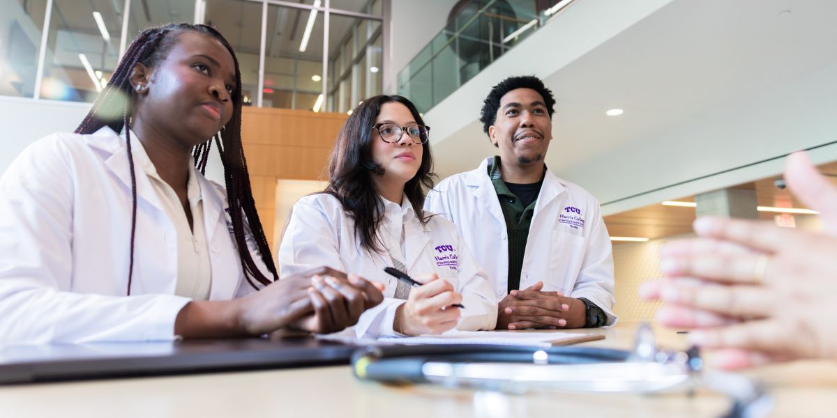 Photo of three TCU graduate nursing students