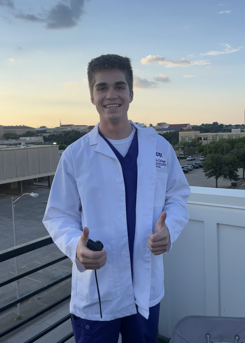 Nicholas Galvan, senior undergraduate nursing major in TCU Army ROTC program