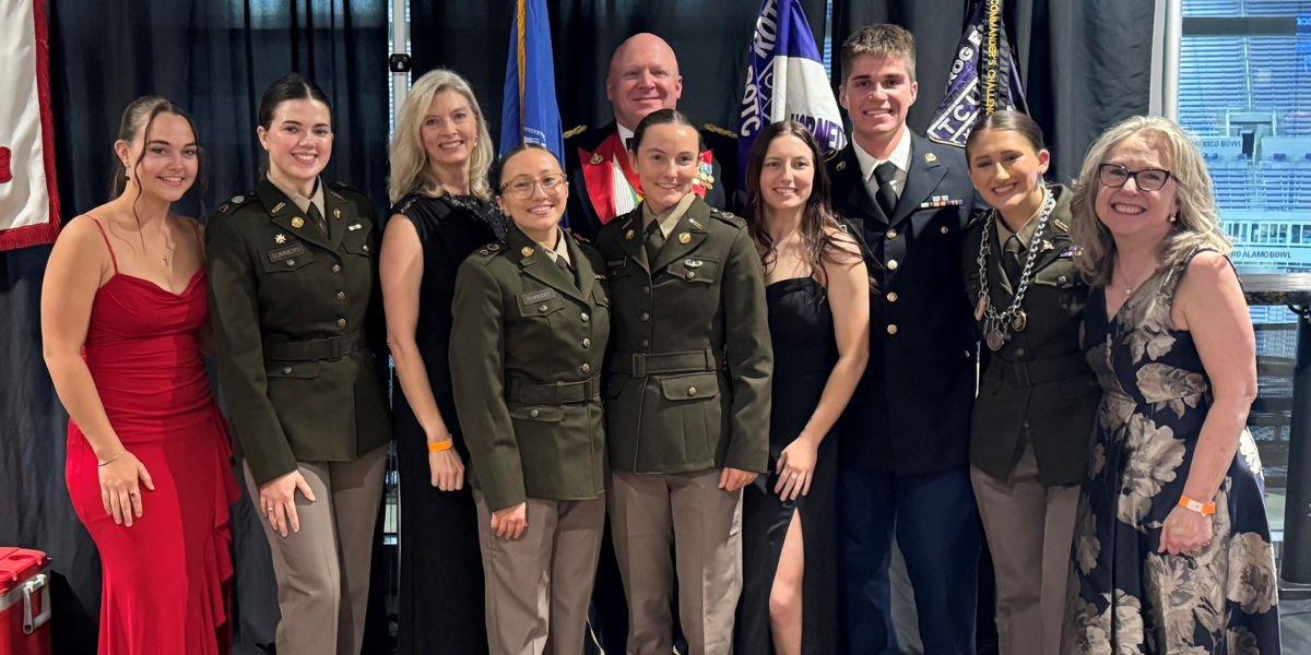 Group photo of nursing students in the TCU Army ROTC program at the 75th Anniversary Military Ball 2026