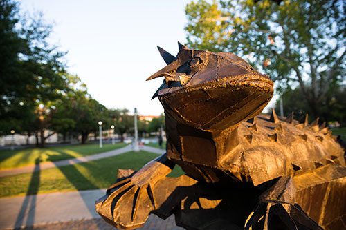 Horned frog statue