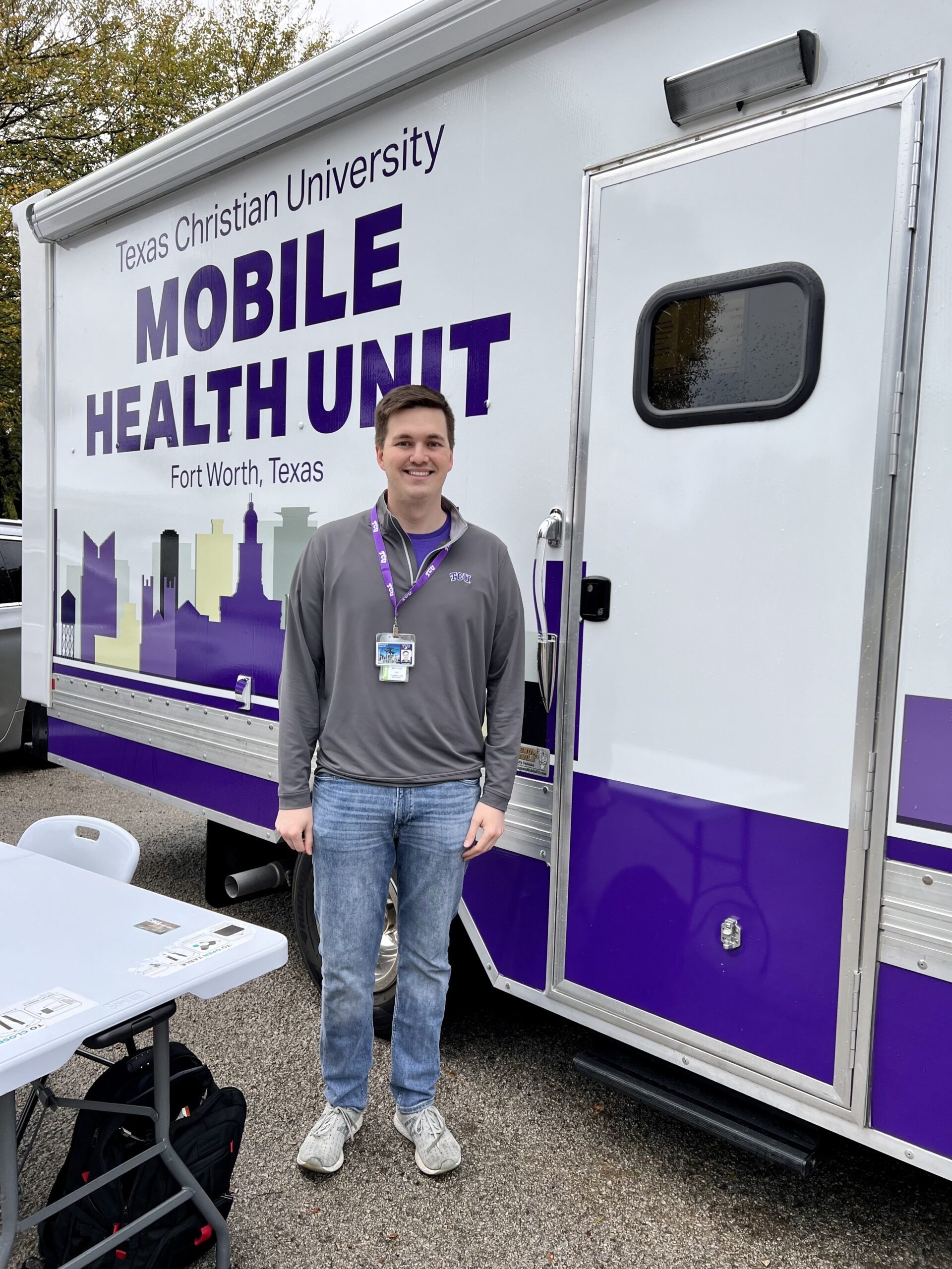 TCU's mobile health unit used in a health fair during annual service day
