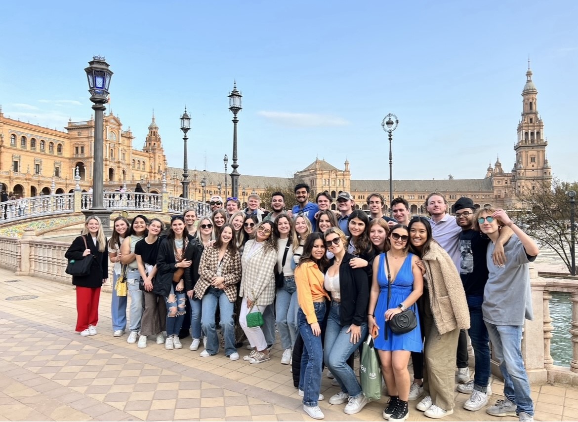 Elena and other TCU students in their study abroad trip in Sevilla