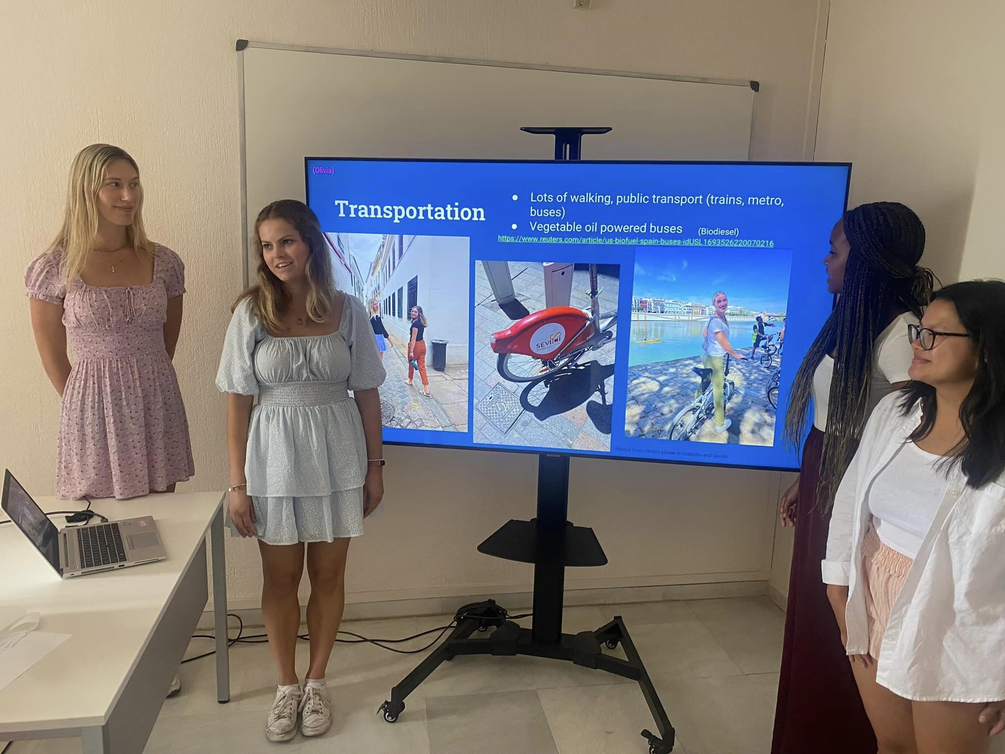 students giving a presentation on transportation