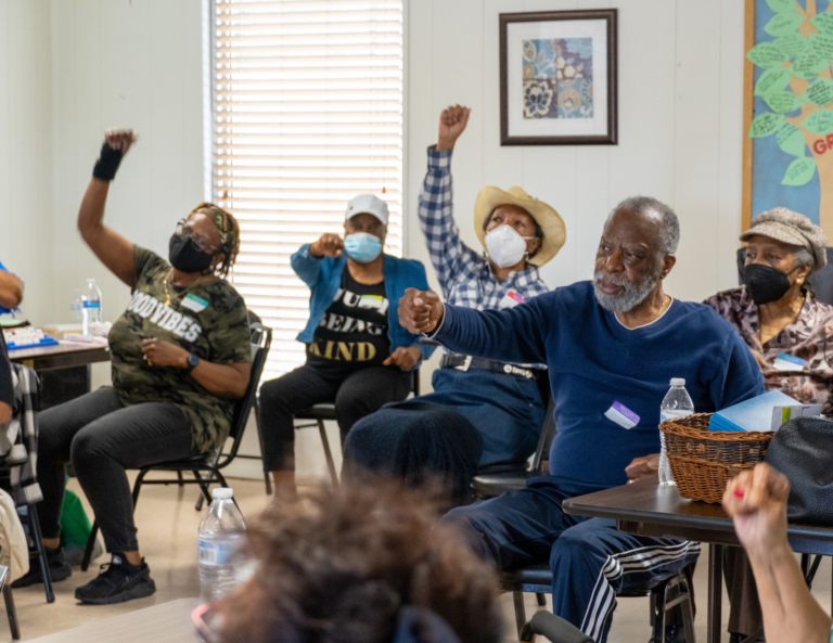 Fort Worth-area senior citizens participating in Texas Dance, a pilot program designed to assess heart rate through dancing.